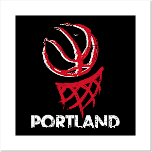 Vintage Portland Oregon B-Ball Basketball Game Fans Posters and Art